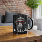 Chill Bro – T-Shirt mit Lustigem Affen und roter Sonnenbrillen - Lustige Kaffee Tasse
