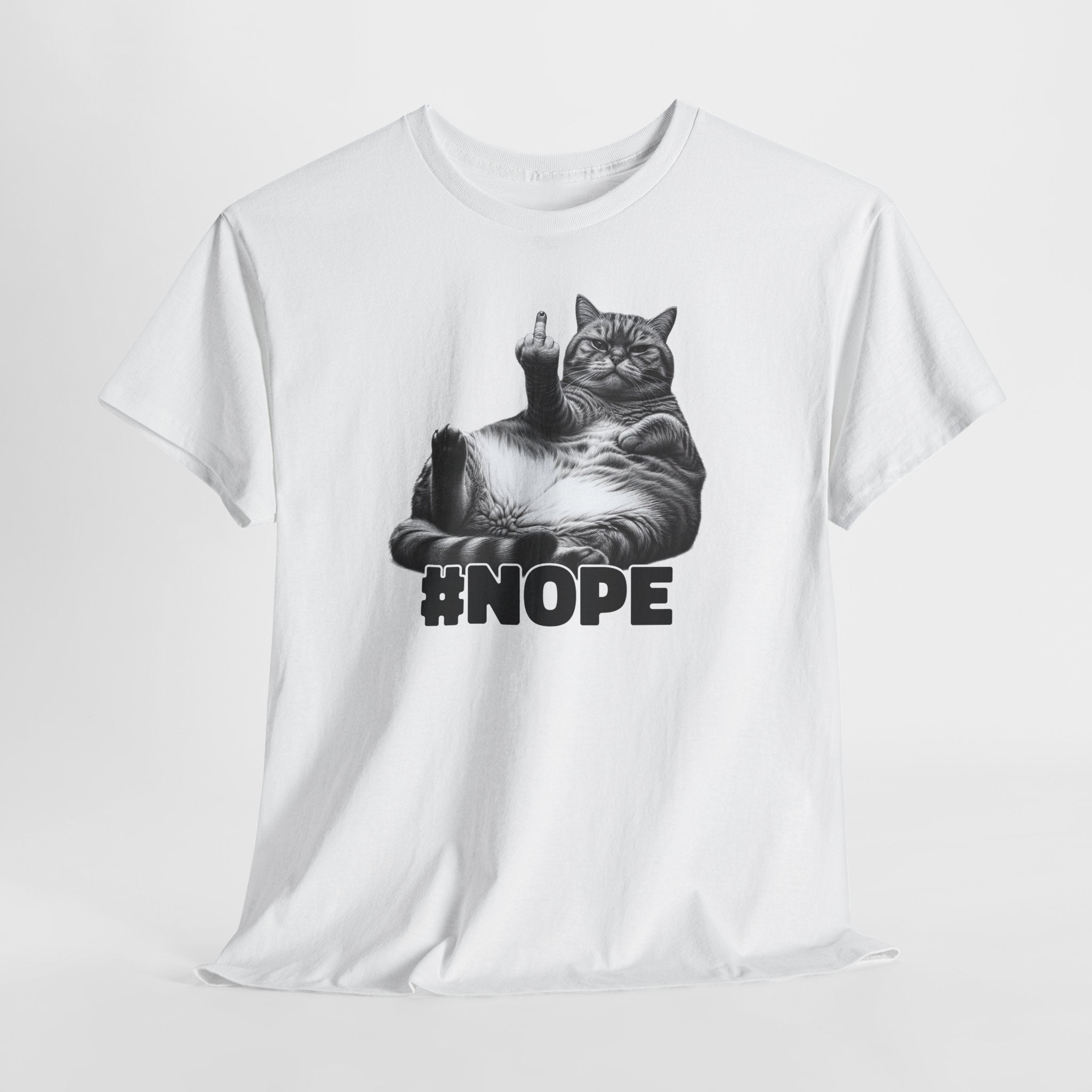 Nope Cat Shirt – Grumpy Katze mit Mittelfinger | Lustiges Katzenmotiv