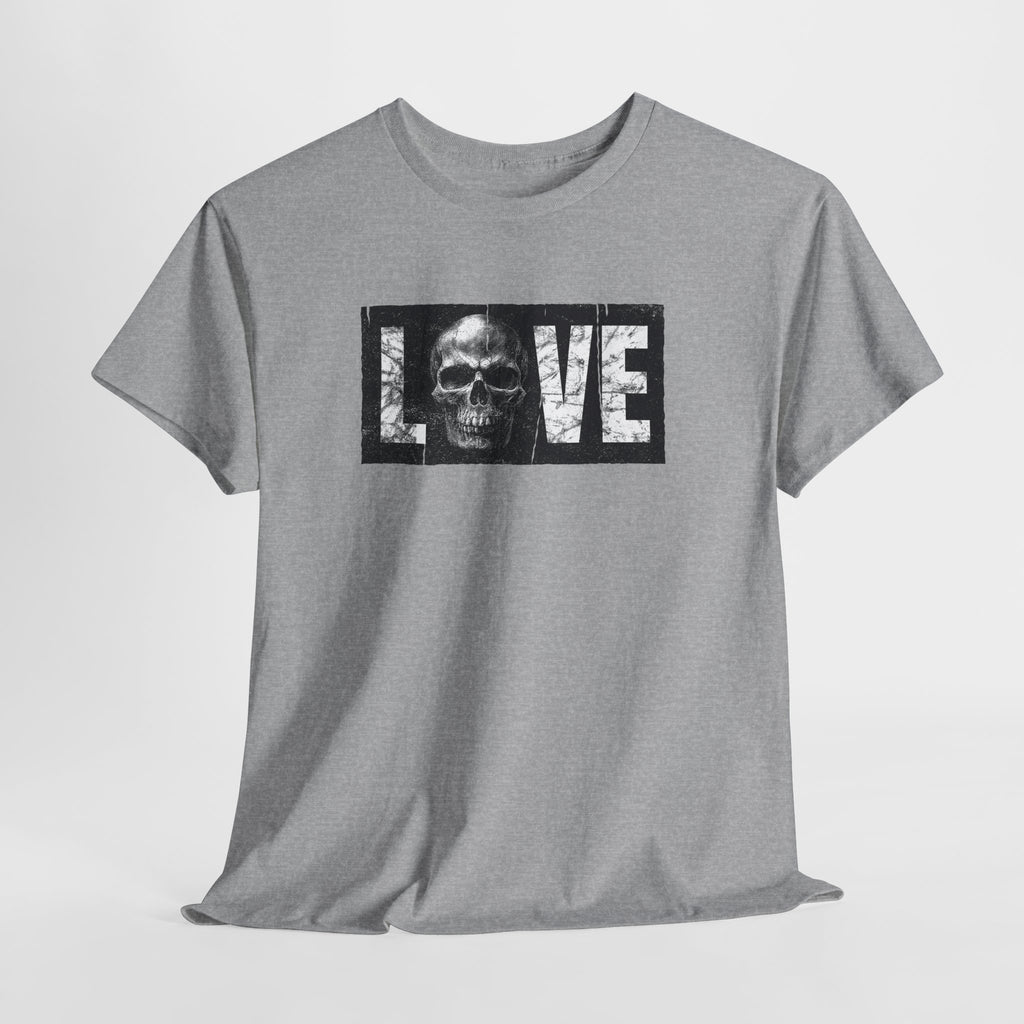 Love Skull T-Shirt – Dunkles Totenkopf Design im Grunge Box Style