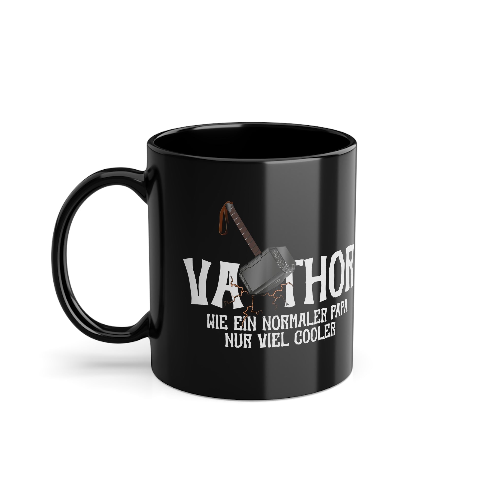 Vatertag Geschenk Shirt - Wikinger Hammer Va-Thor - Wie Ein Normaler Papa Nur Viel Cooler - Lustige Vatertag Geschenk Kaffee Tasse