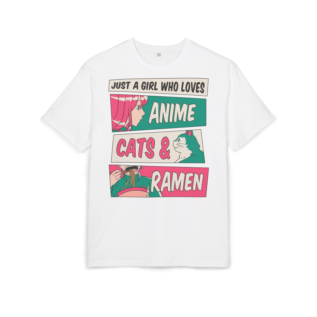Anime Cats Ramen - Unisex Heavy Oversize T-Shirt