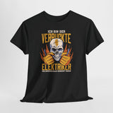 Elektriker T-Shirt - Bin Der Verrückte Elektriker - Elektriker Totenkopf - Lustiges Witziges Shirt