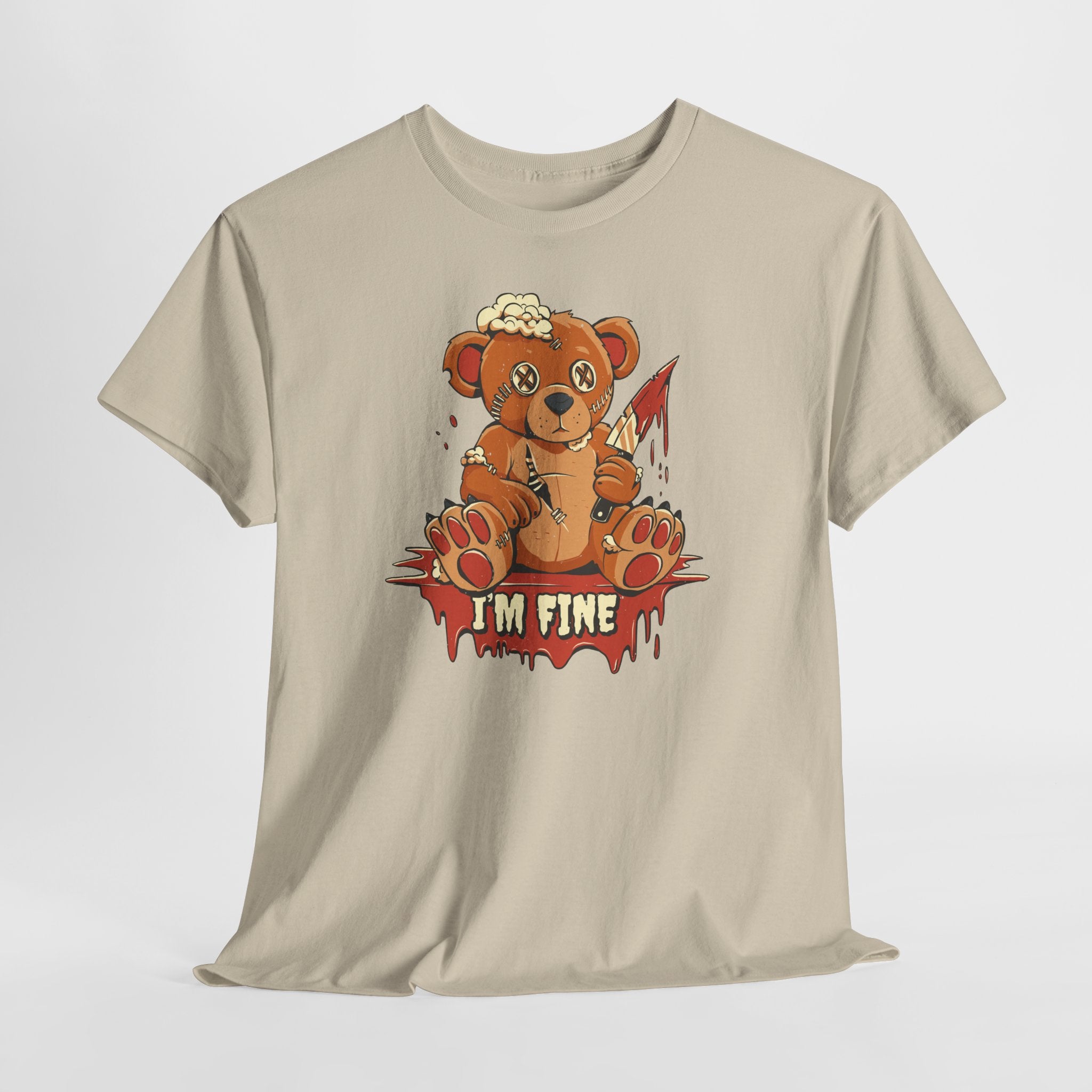 Horror Teddy Shirt – I’m Fine | Gruseliges Cute-Gore Bärchen Motiv