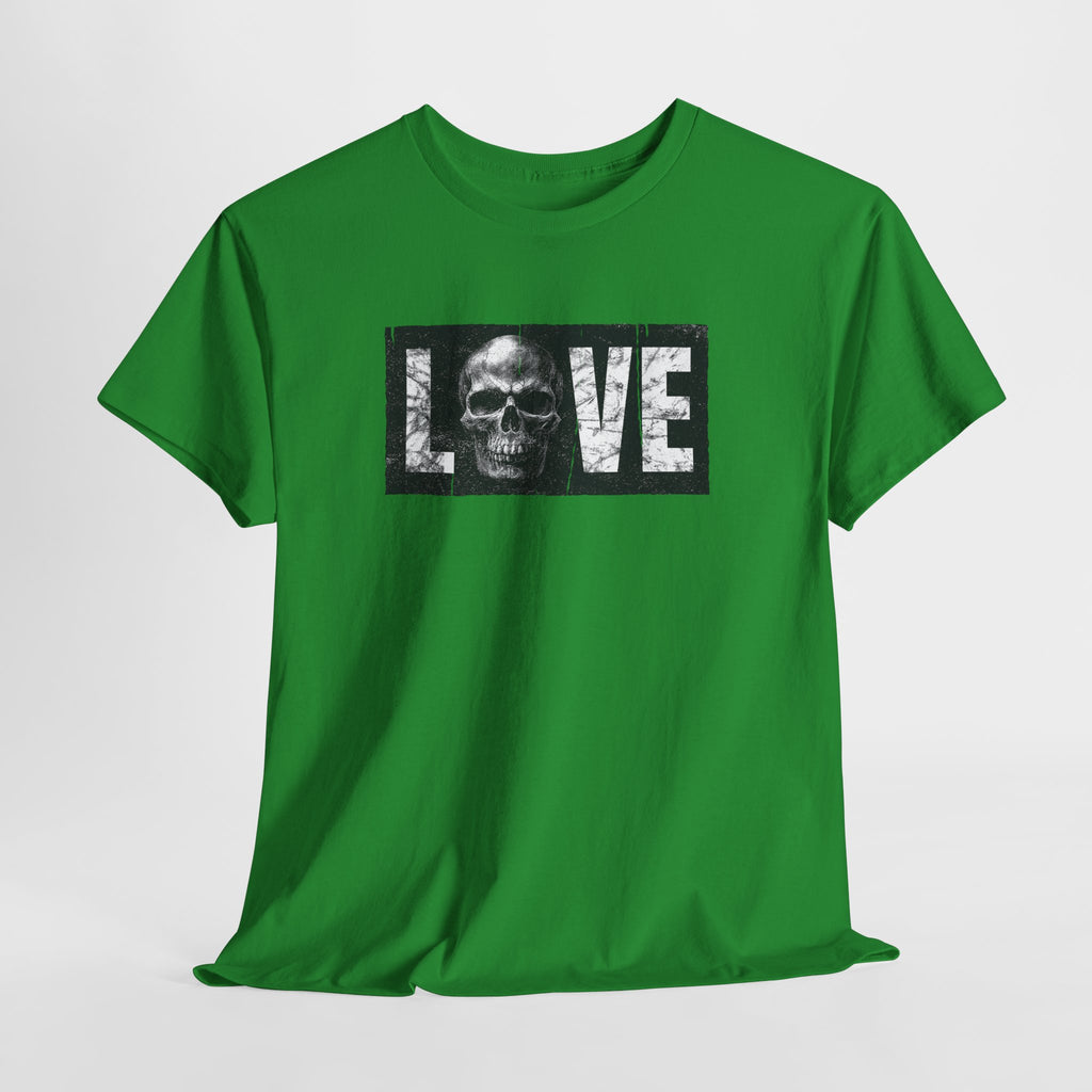 Love Skull T-Shirt – Dunkles Totenkopf Design im Grunge Box Style