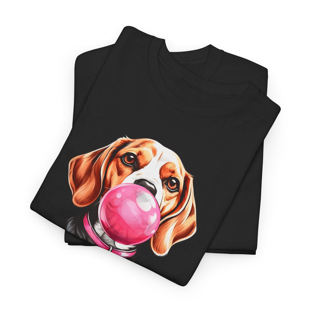 Funny Dog Shirt für Männer & Frauen – Beagle mit rosa Kaugummi