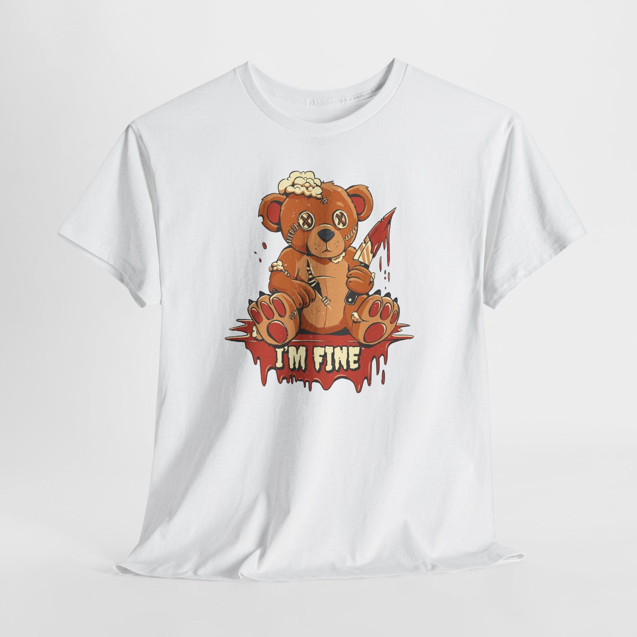 Horror Teddy Shirt – I’m Fine | Gruseliges Cute-Gore Bärchen Motiv