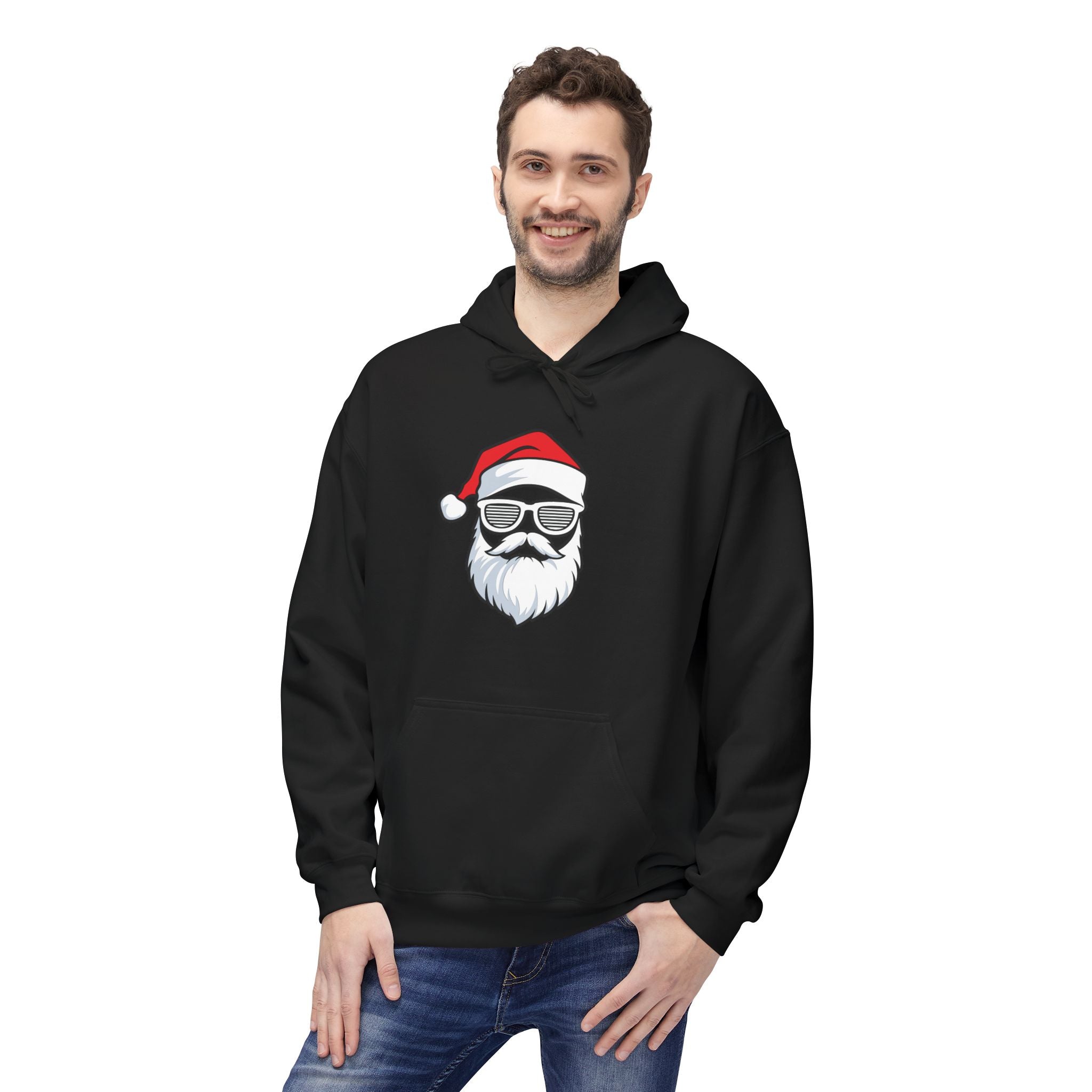 Cooler Weihnachtsmann – Stylischer Santa mit Bart & Brille Hoodie