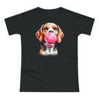 Funny Dog Shirt für Frauen – Beagle mit rosa Bubblegum
