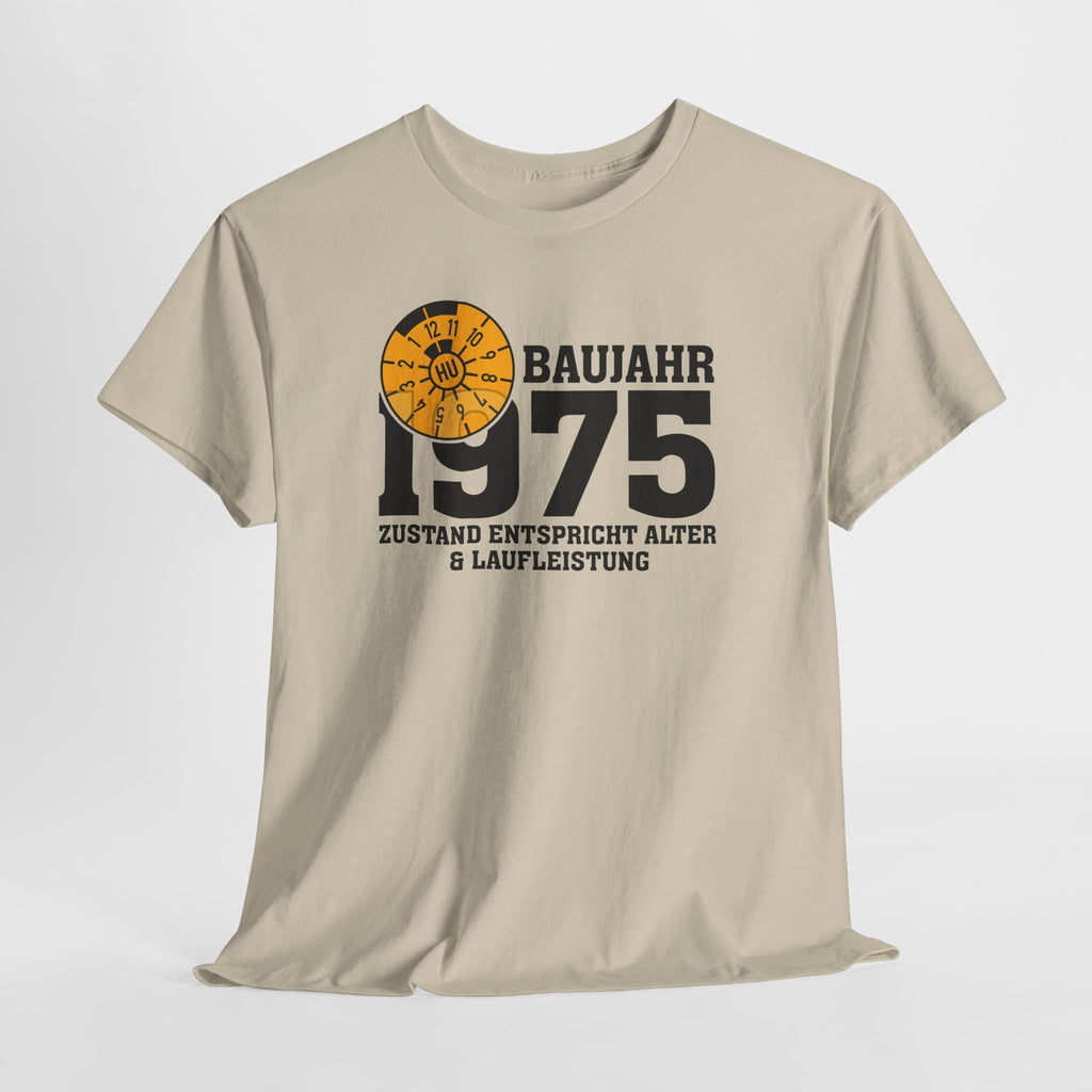 50. Geburtstag TÜV Plakette Baujahr 1975 Zustand entspricht Alter und Laufleistung Lustiges Geschenk T-Shirt
