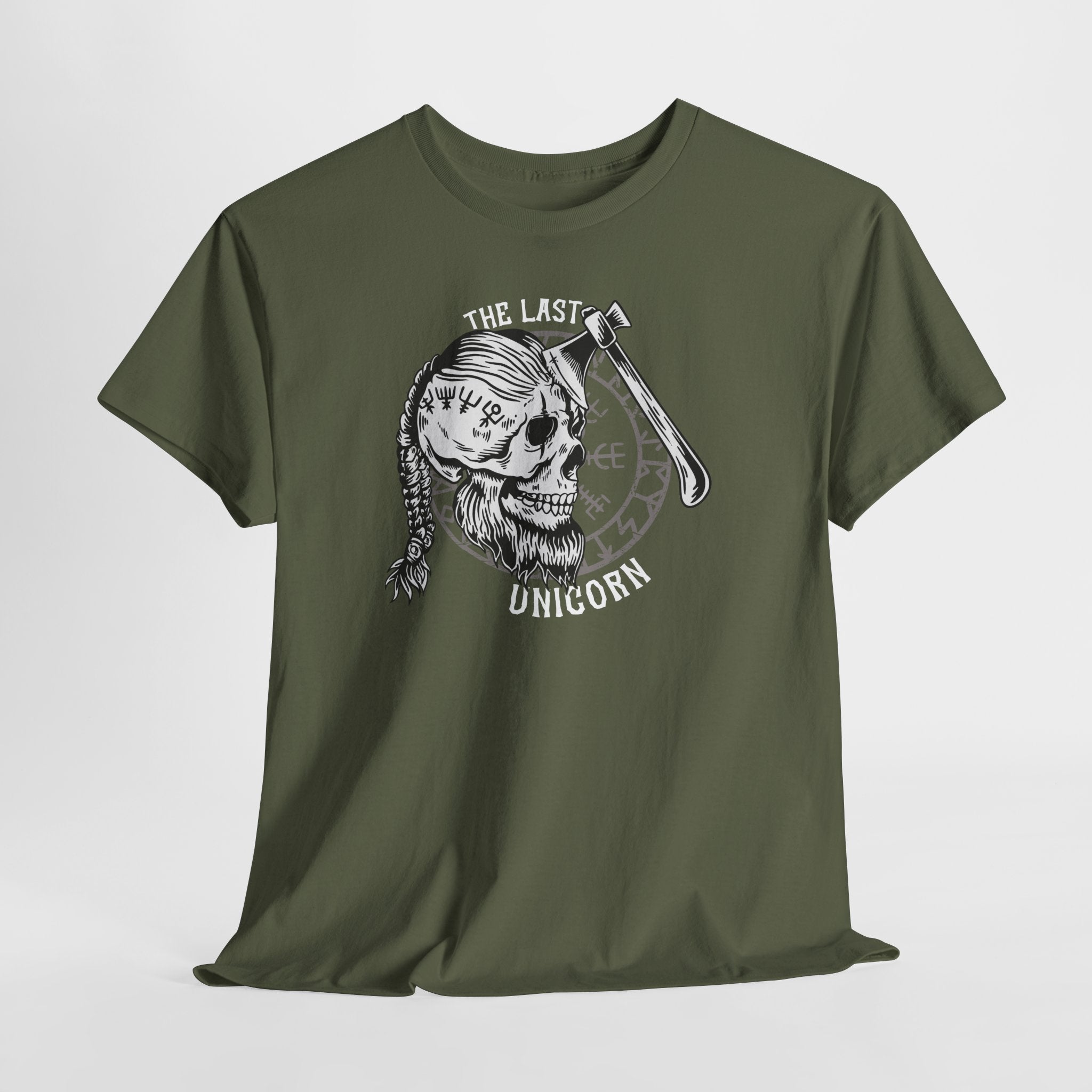 The Last Unicorn – Wikinger Schädel Axt Design T-Shirt