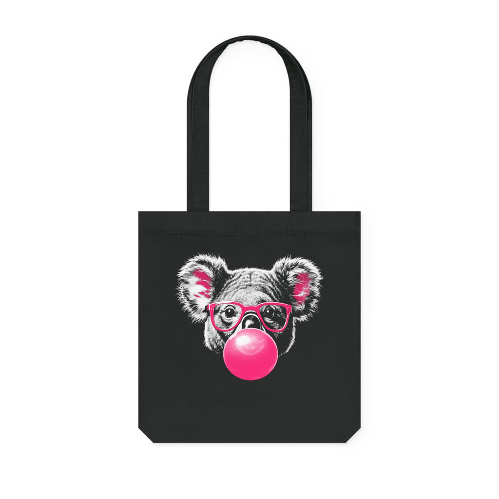 Lustiger Koala Bär mit Kaugummi und Brille - Tragetasche aus Recycling