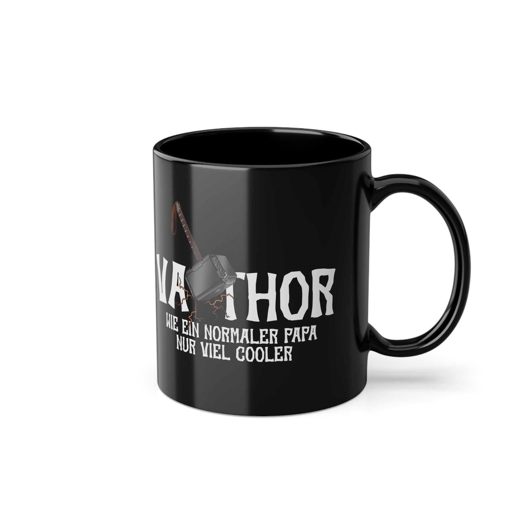 Vatertag Geschenk Shirt - Wikinger Hammer Va-Thor - Wie Ein Normaler Papa Nur Viel Cooler - Lustige Vatertag Geschenk Kaffee Tasse