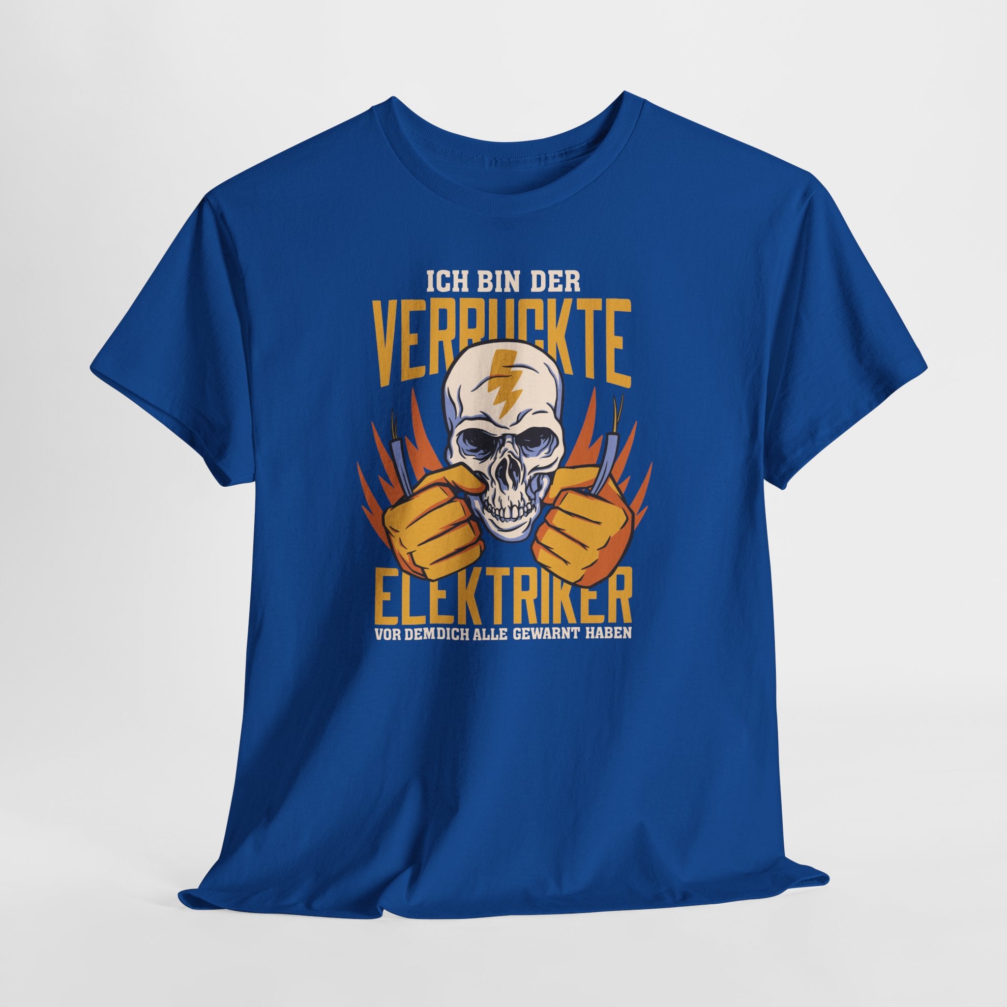 Elektriker T-Shirt - Bin Der Verrückte Elektriker - Elektriker Totenkopf - Lustiges Witziges Shirt