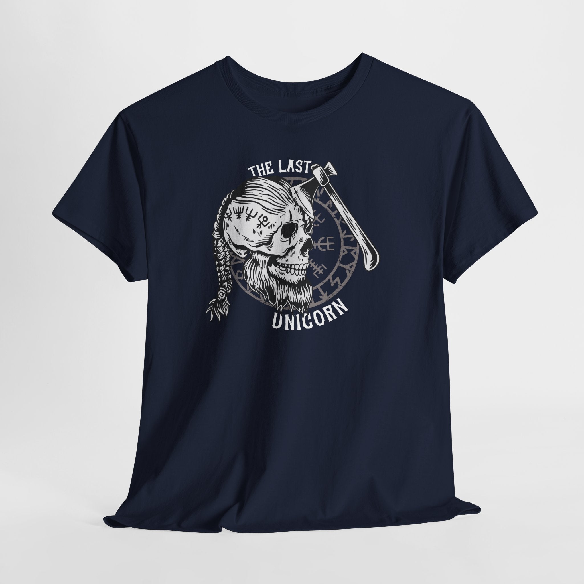 The Last Unicorn – Wikinger Schädel Axt Design T-Shirt