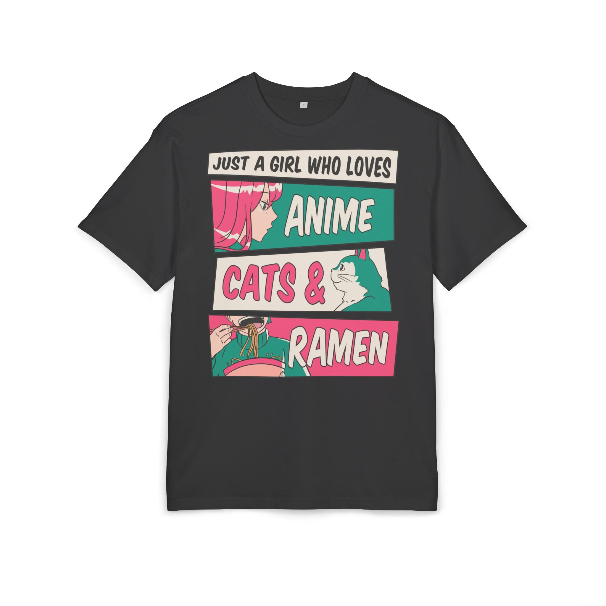 Anime Cats Ramen - Unisex Heavy Oversize T-Shirt