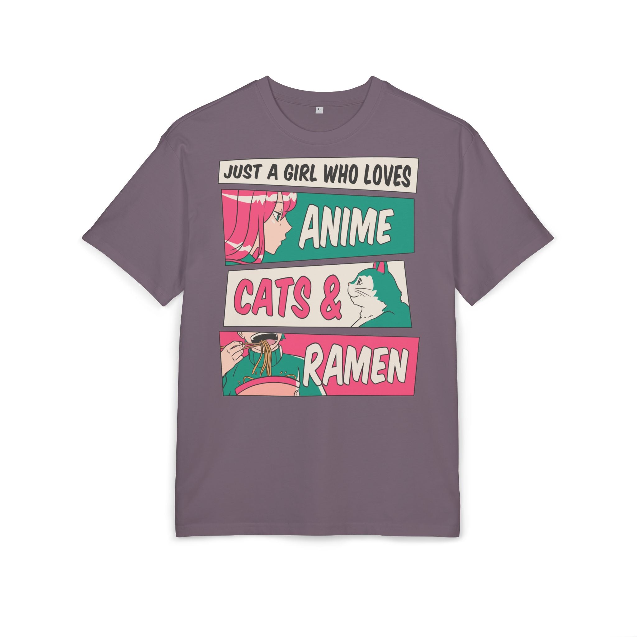 Anime Cats Ramen - Unisex Heavy Oversize T-Shirt