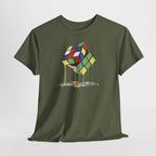 Melting Cube T-Shirt – Schmelzender Farbwürfel Zauberwürfel im Retro Art Style