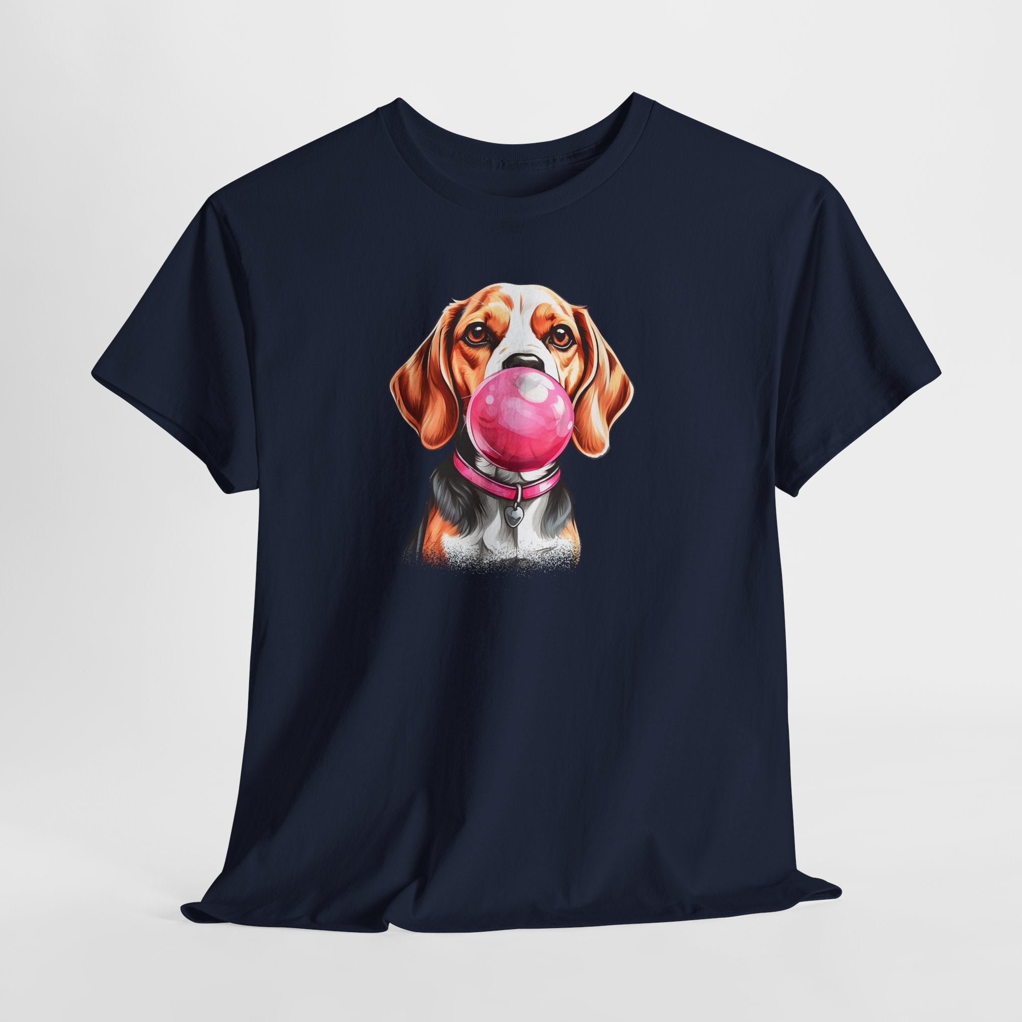 Funny Dog Shirt für Männer & Frauen – Beagle mit rosa Kaugummi