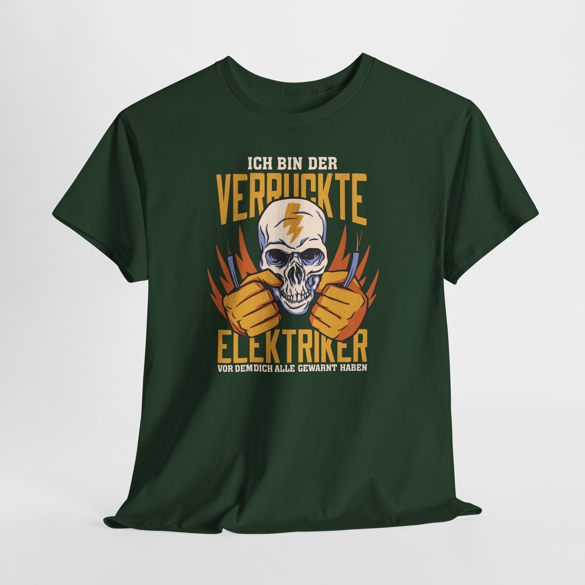 Elektriker T-Shirt - Bin Der Verrückte Elektriker - Elektriker Totenkopf - Lustiges Witziges Shirt