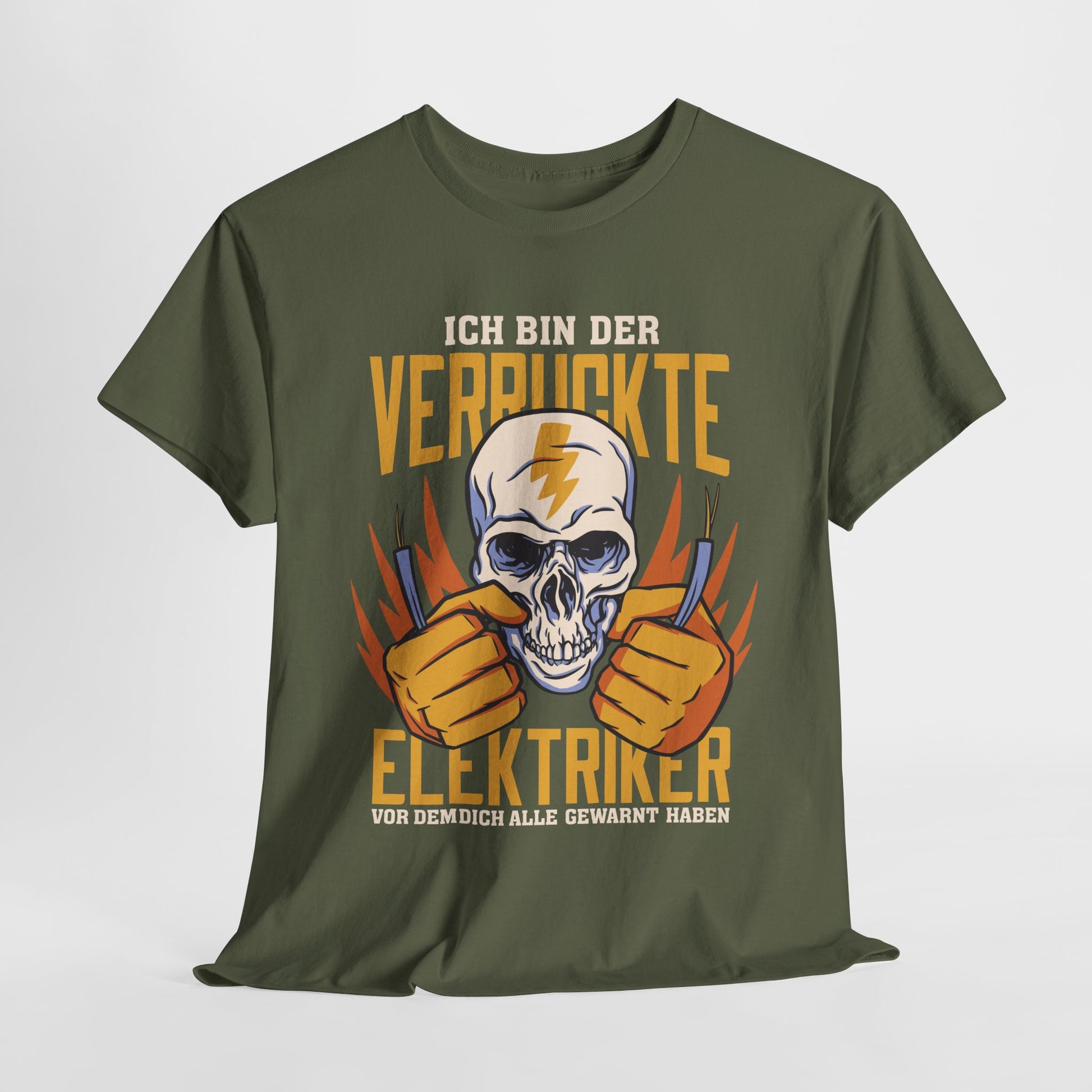 Elektriker T-Shirt - Bin Der Verrückte Elektriker - Elektriker Totenkopf - Lustiges Witziges Shirt