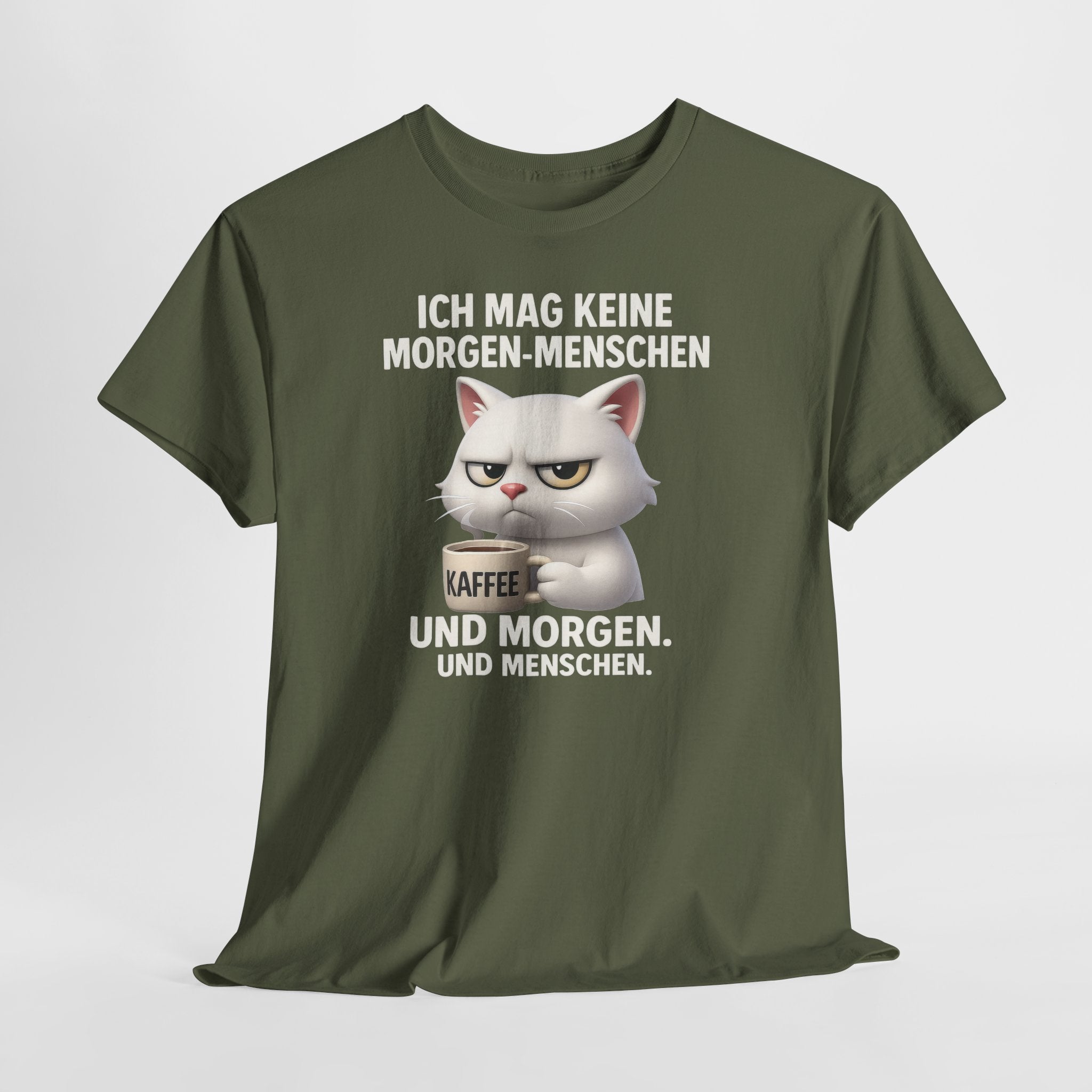 Ich mag keine Morgen-Menschen – Lustiges Katze Kaffee Shirt