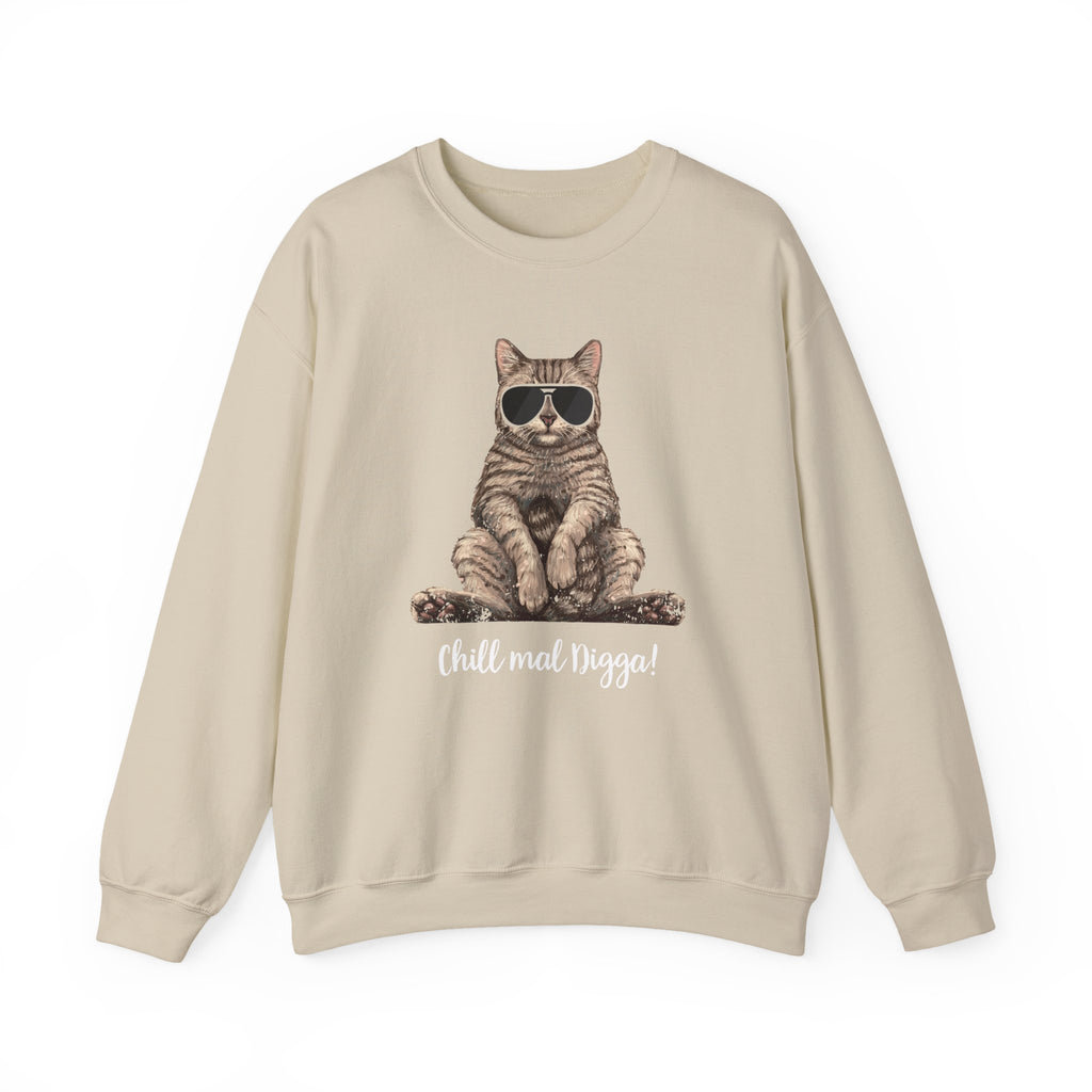 Lustige Katze Chill Digga Sweatshirt
