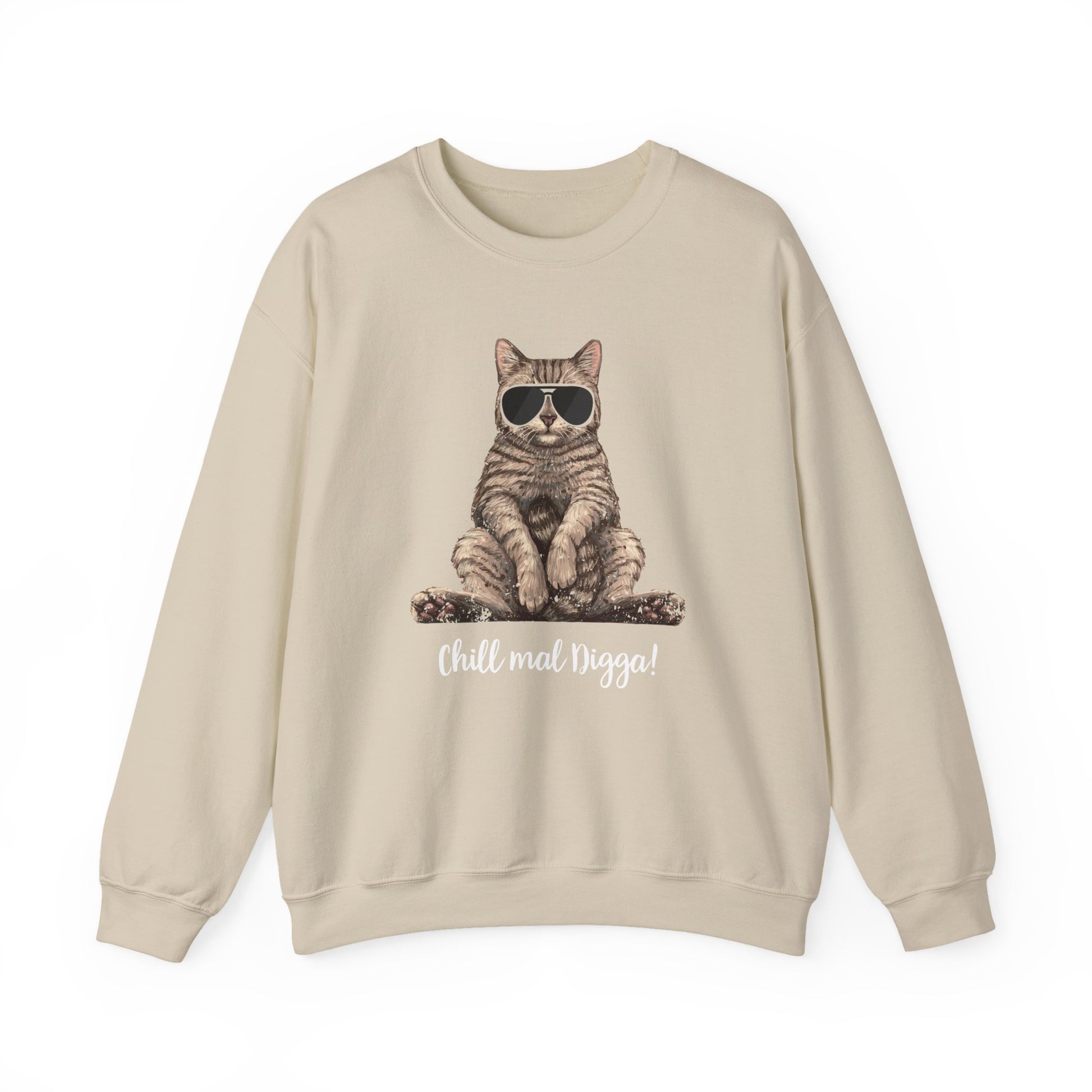 Lustige Katze Chill Digga Sweatshirt