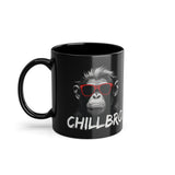 Chill Bro – T-Shirt mit Lustigem Affen und roter Sonnenbrillen - Lustige Kaffee Tasse