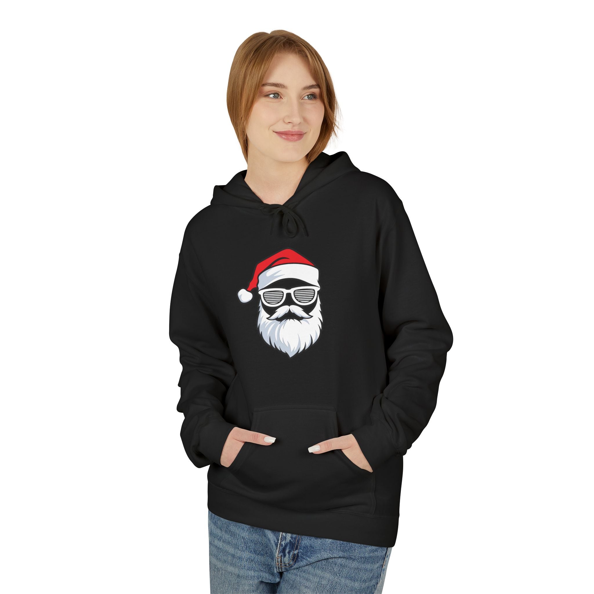 Cooler Weihnachtsmann – Stylischer Santa mit Bart & Brille Hoodie
