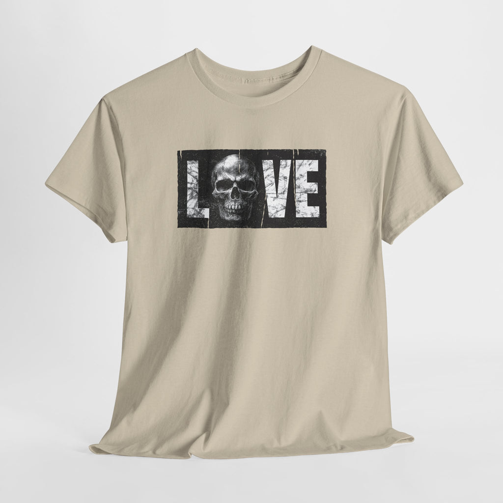 Love Skull T-Shirt – Dunkles Totenkopf Design im Grunge Box Style