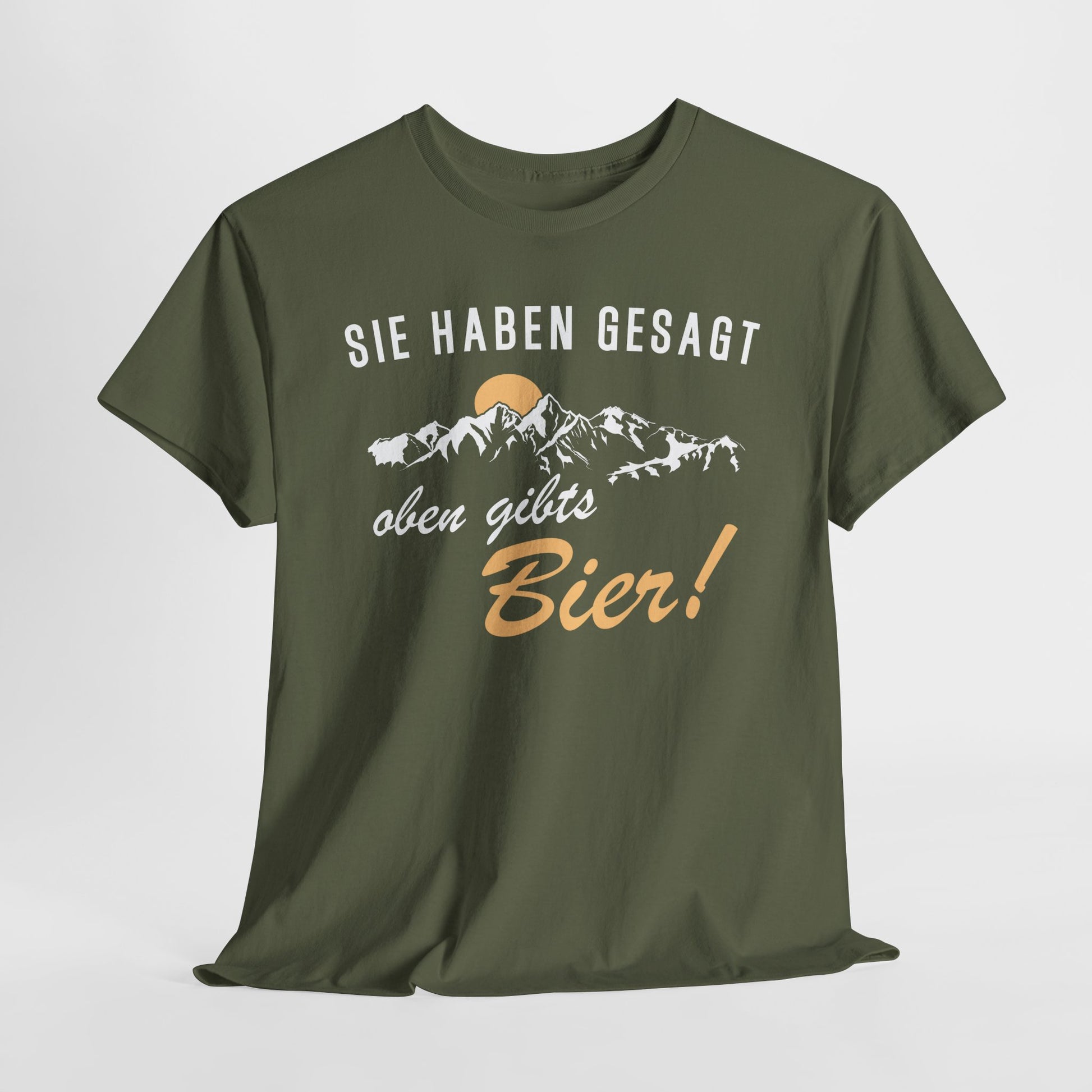 Wandern Bergsteigen Shirt Sie haben mir gesagt oben gibts Bier Witziges T-Shirt
