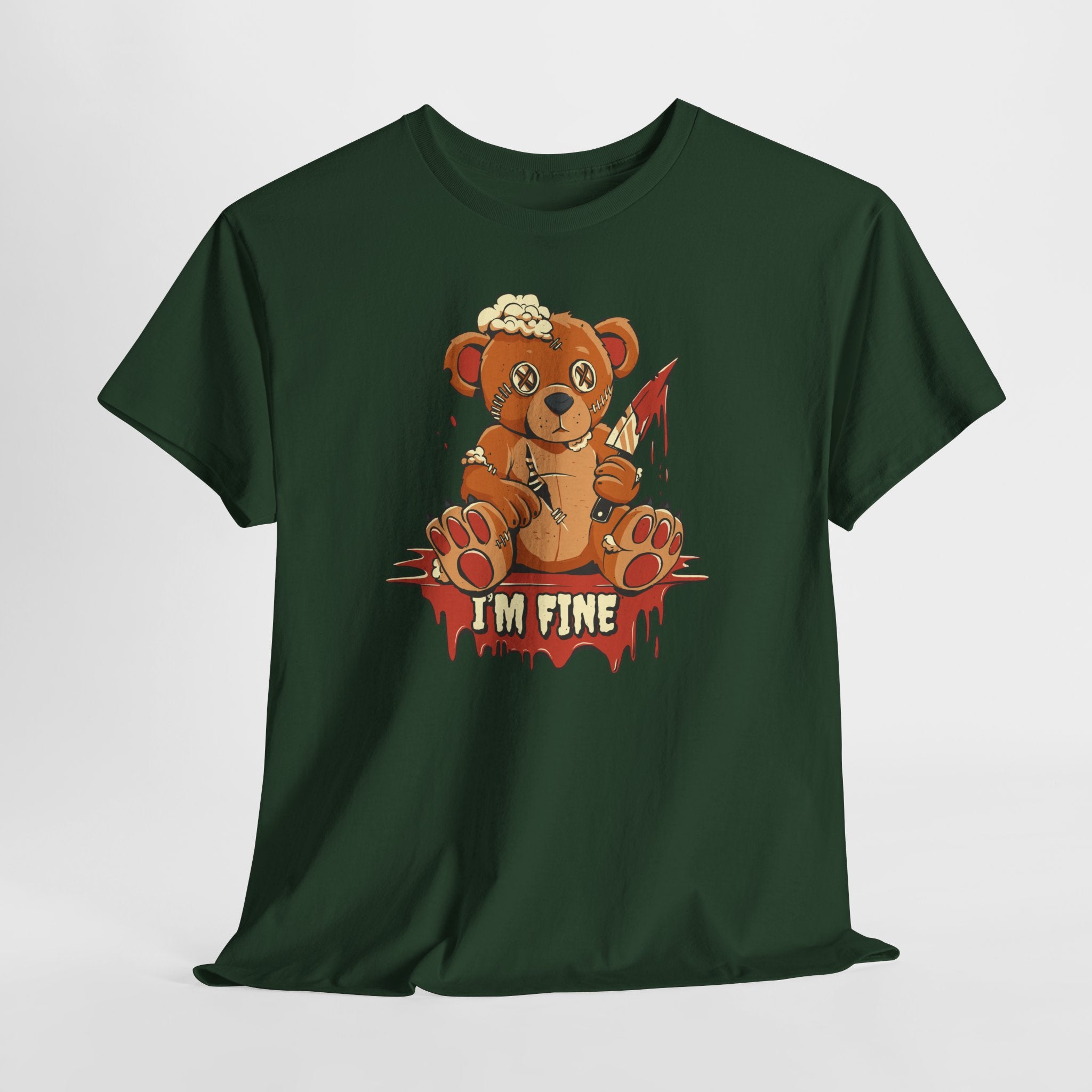 Horror Teddy Shirt – I’m Fine | Gruseliges Cute-Gore Bärchen Motiv