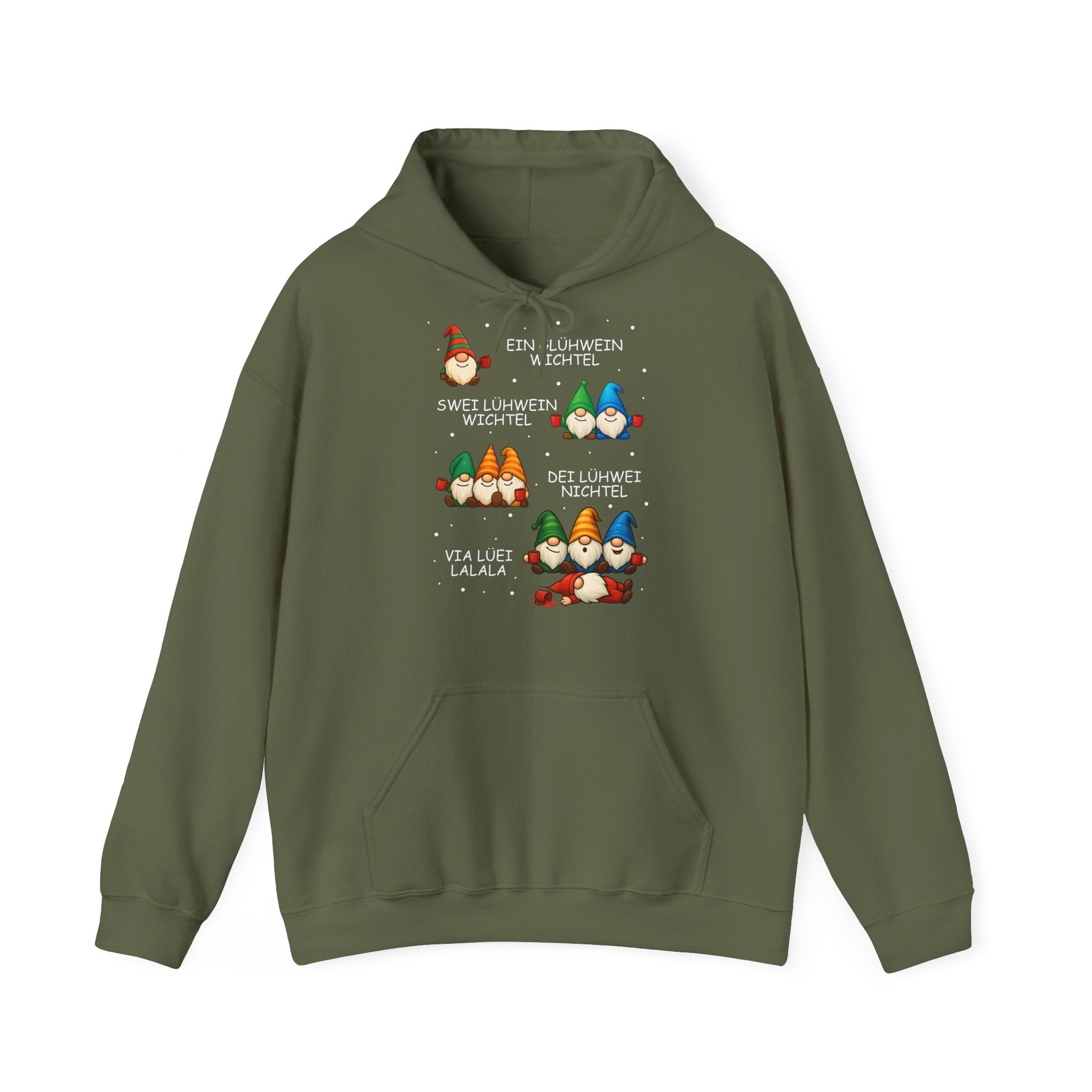 Lustige Glühwein Wichtel – Betrunkene Weihnachtsgnome Unisex Hoodie