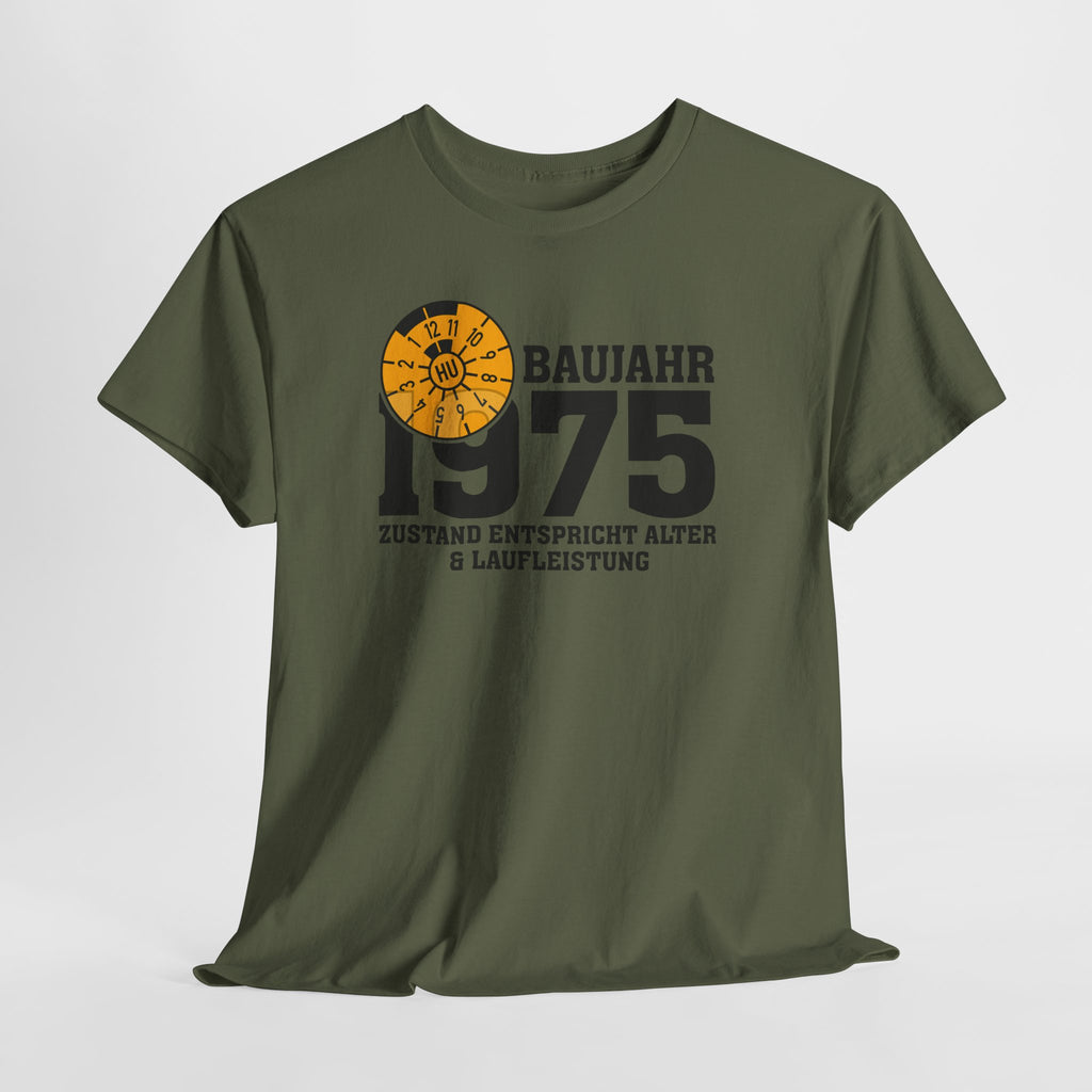 50. Geburtstag TÜV Plakette Baujahr 1975 Zustand entspricht Alter und Laufleistung Lustiges Geschenk T-Shirt