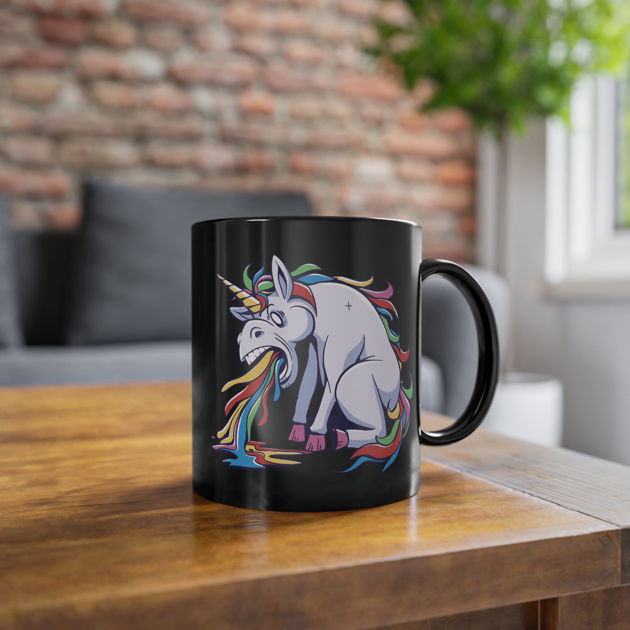 Einhorn kotzt Regenbogen Lustige Kaffee Tasse