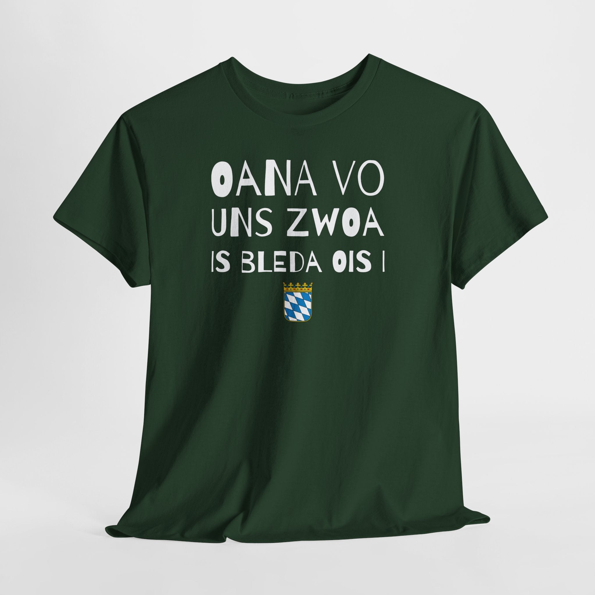 Oana vo uns zwoa – Bayrischer Humor Shirt
