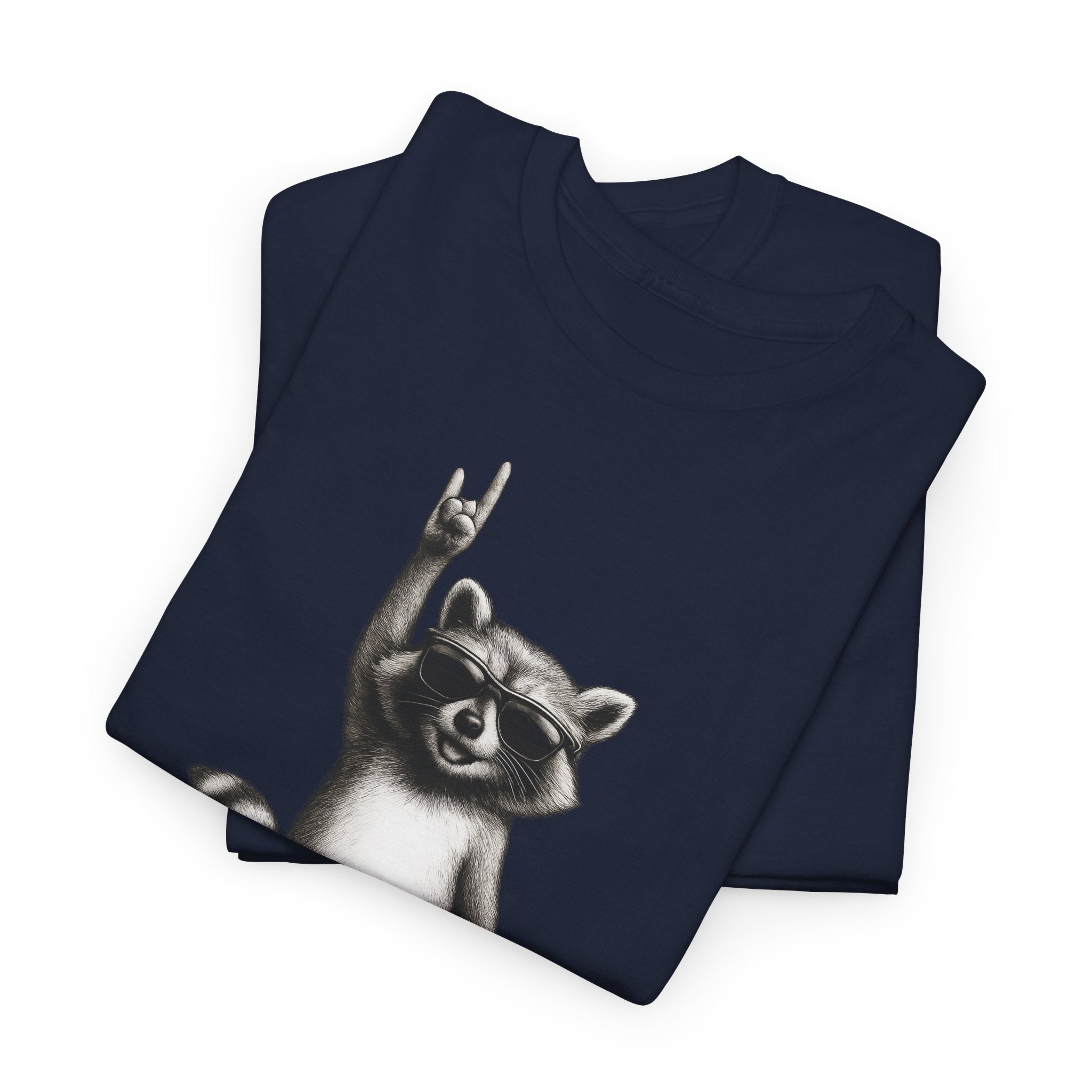 Waschbär Rockhand – Witziges Rock & Metal Motiv T-Shirt