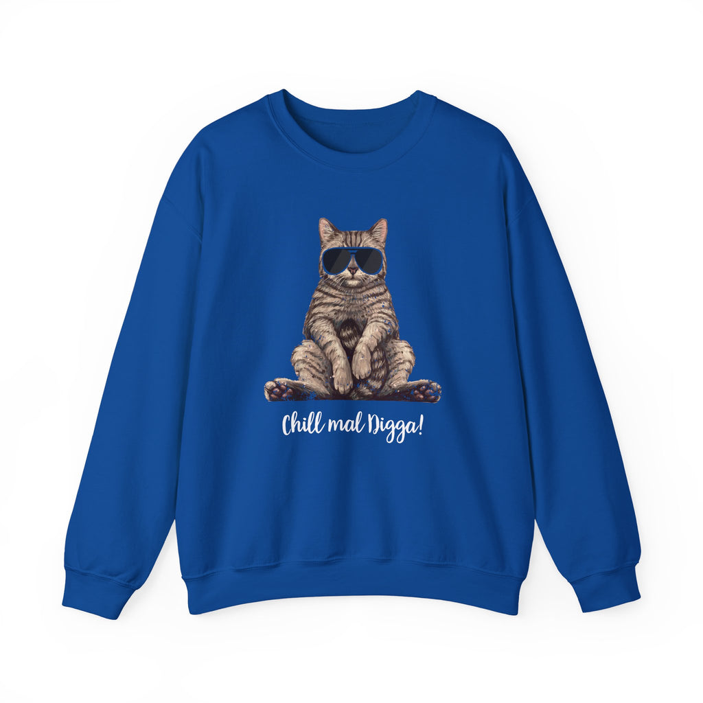 Lustige Katze Chill Digga Sweatshirt
