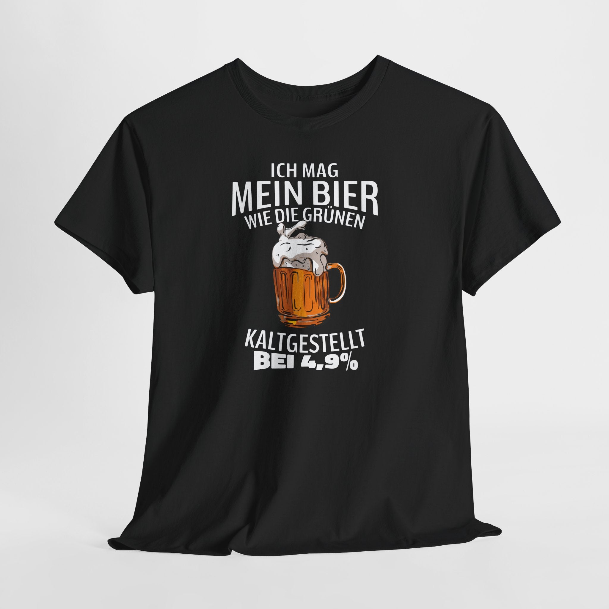 Bier Shirt Lustig – Ich Mag Mein Bier Wie Die Grünen Kaltgestellt 4,9% – Witziges Männer T-Shirt