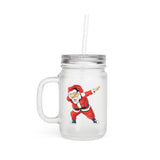 Tanzender Weihnachtsmann - Trinkglas aus satiniertem Glas frosted look