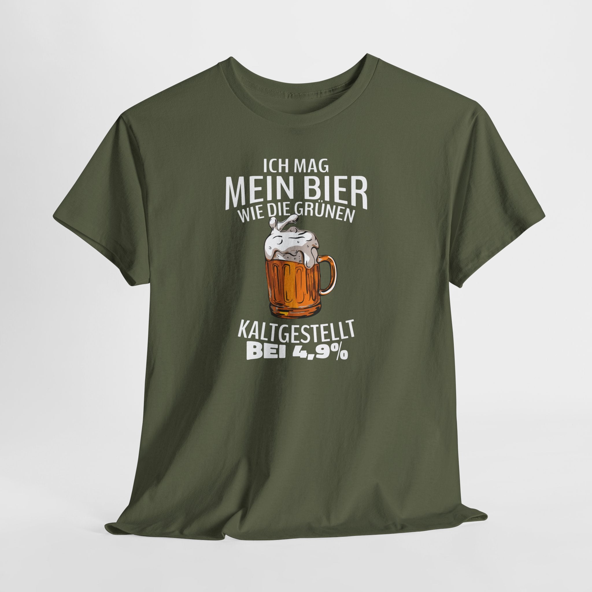 Bier Shirt Lustig – Ich Mag Mein Bier Wie Die Grünen Kaltgestellt 4,9% – Witziges Männer T-Shirt