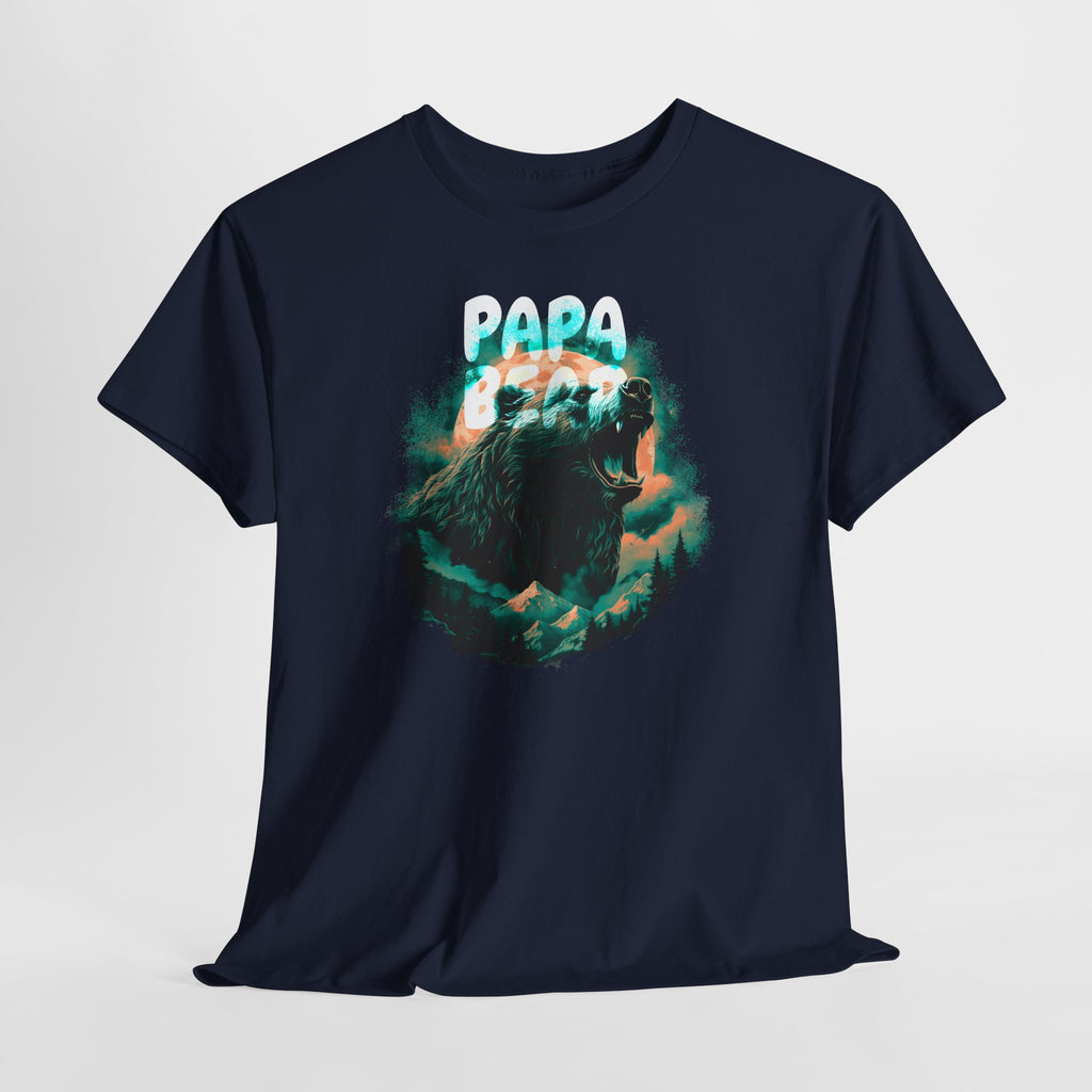 Papa Bear T-Shirt – Wilder Grizzly im Wald vor dem Vollmond