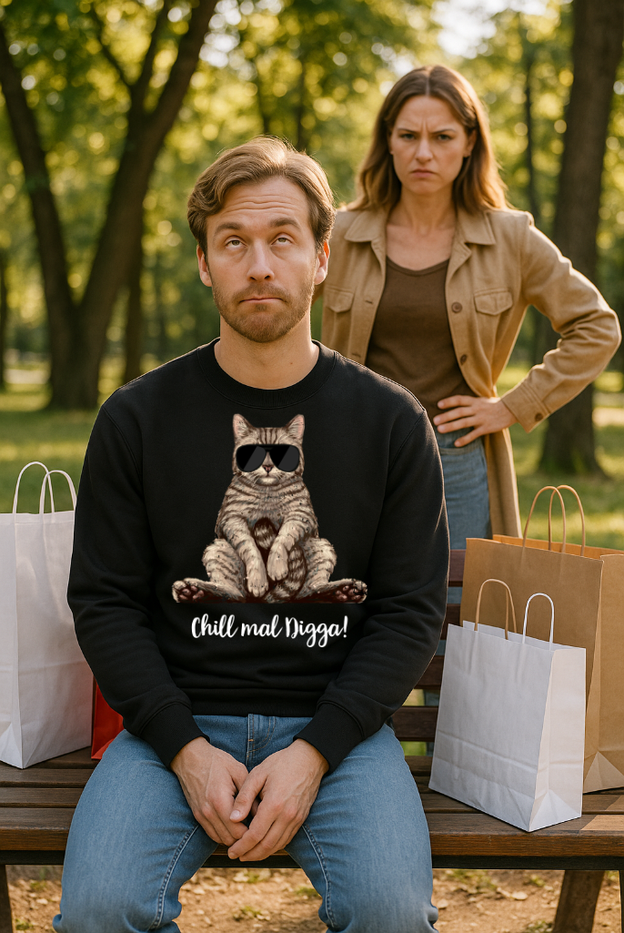 Lustige Katze Chill Digga Sweatshirt