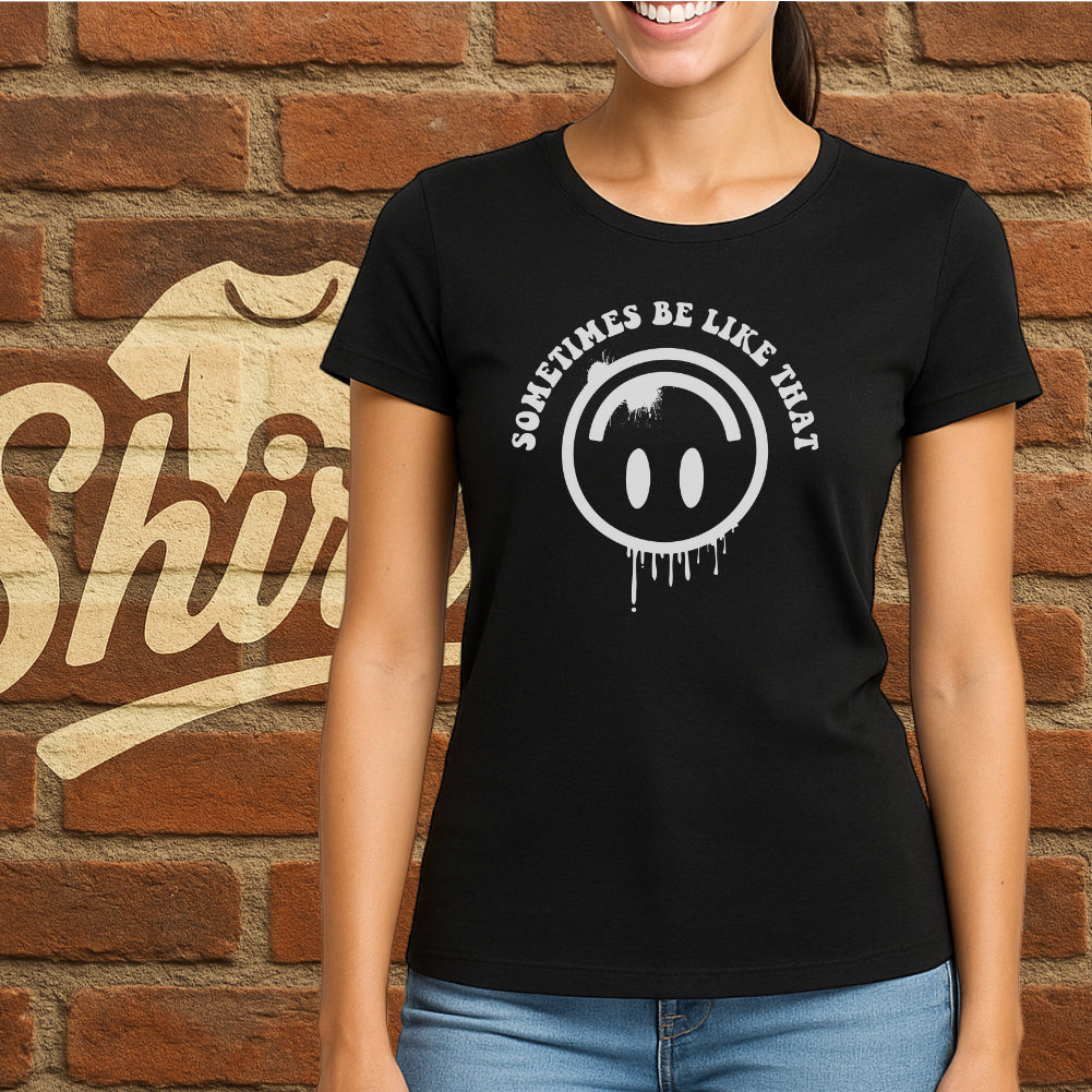 Grunge Smiley Shirt – Sometimes Be Like That Print