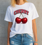 Cherry – Retro College Style Shirt für Frauen - Unisex Oversized T-Shirt
