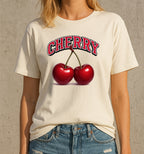 Cherry – Retro College Style Shirt für Frauen - Unisex Oversized T-Shirt