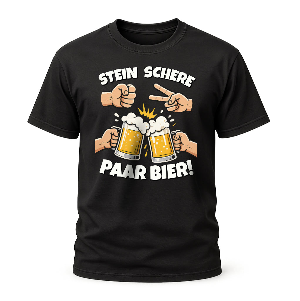 Stein Schere Paar Bier – Lustiges Partyshirt für Männer