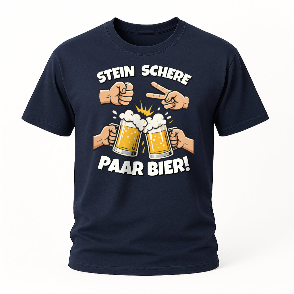 Stein Schere Paar Bier – Lustiges Partyshirt für Männer