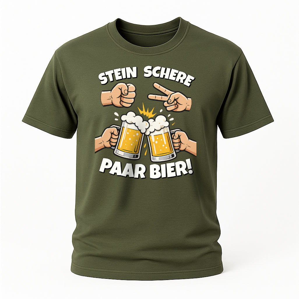 Stein Schere Paar Bier – Lustiges Partyshirt für Männer