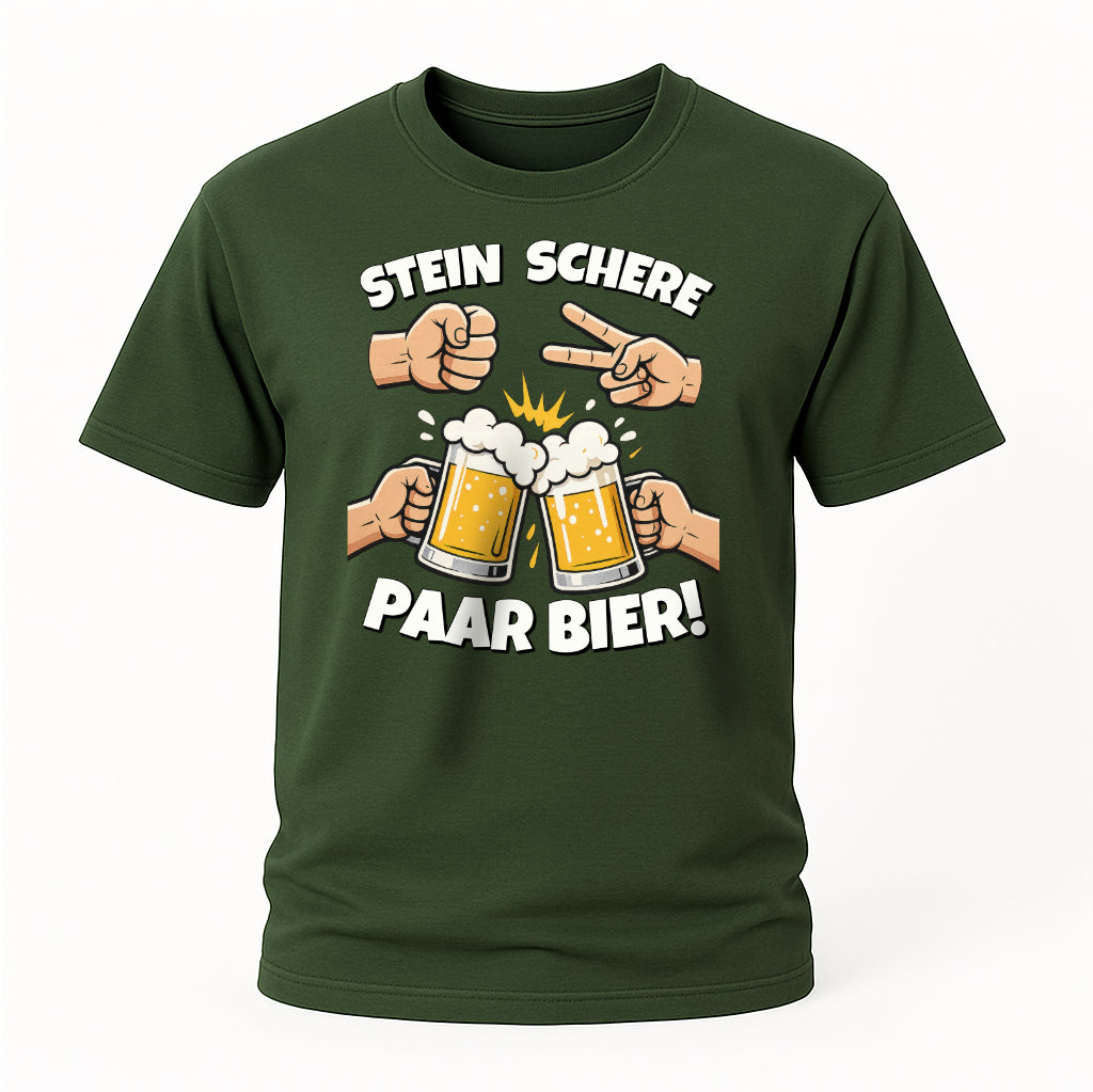 Stein Schere Paar Bier – Lustiges Partyshirt für Männer